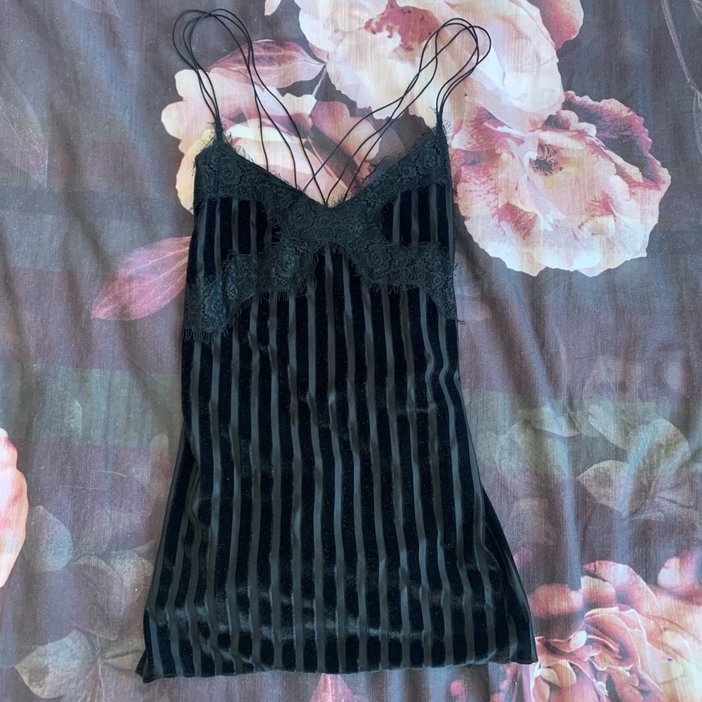 Zara Black Velvet Top